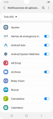 Pulsa el indicador junto a las apps deseadas para activar o desactivar la función.