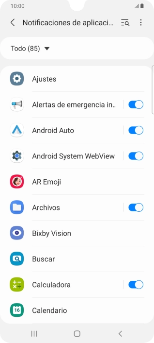 Pulsa el indicador junto a las apps deseadas para activar o desactivar la función.