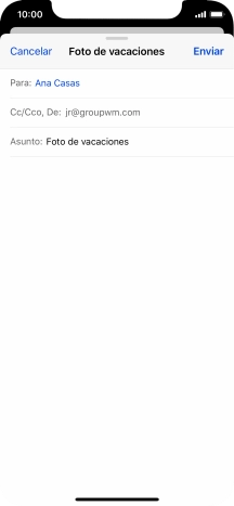 Pulsa en el campo de escritura  y escribe el texto del correo electrónico.