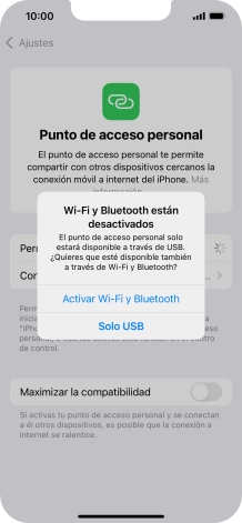 Si el wifi está desactivado, pulsa Activar Wi-Fi y Bluetooth.