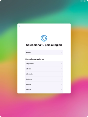 Pulsa el país o el área deseados.