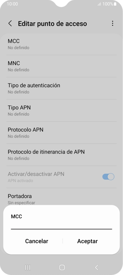Introduce 214 y pulsa Aceptar.