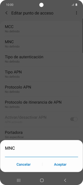 Introduce 01 y pulsa Aceptar.