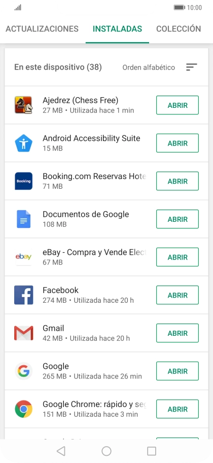 Pulsa la app deseada.