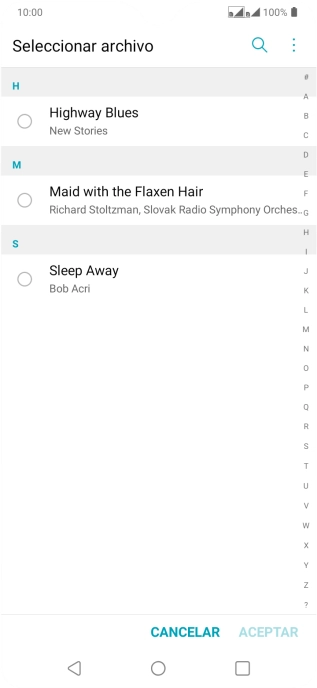 Pulsa los timbres de llamada deseados para escucharlos.