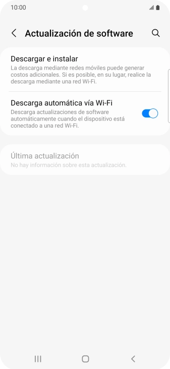 Pulsa Descargar e instalar. Si hay una versión de software nueva disponible, aparecerá ahora en la pantalla. Sigue las indicaciones de la pantalla para actualizar el software del teléfono.