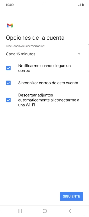 Si aparece en la pantalla esta imagen, tu cuenta de correo electrónico ha sido reconocida y configurada automáticamente. Sigue las indicaciones de la pantalla para introducir más información y terminar la configuración.