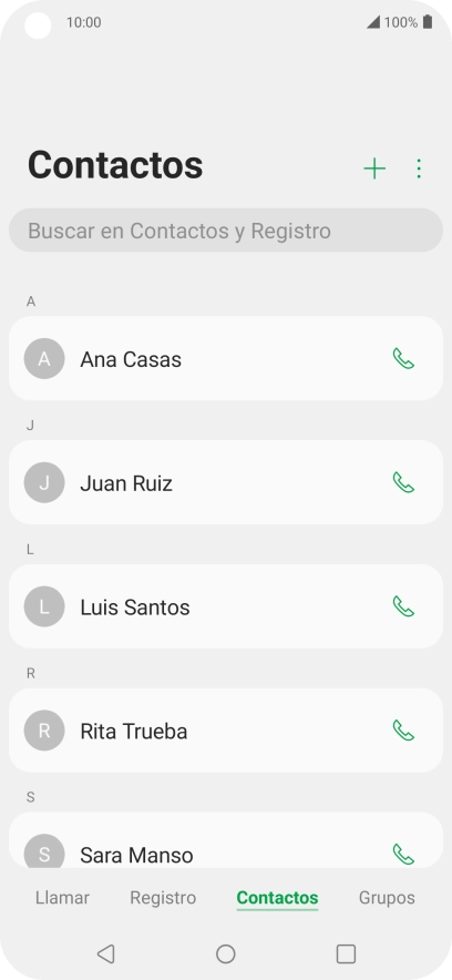 Pulsa el icono de nuevo contacto.