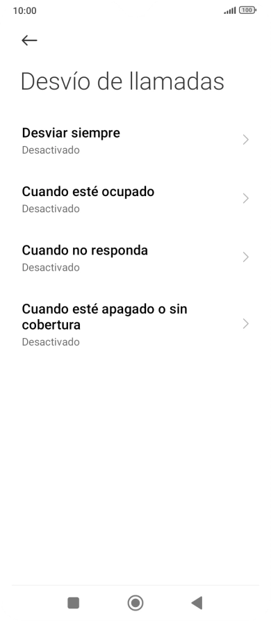Pulsa el tipo de desvío deseado.