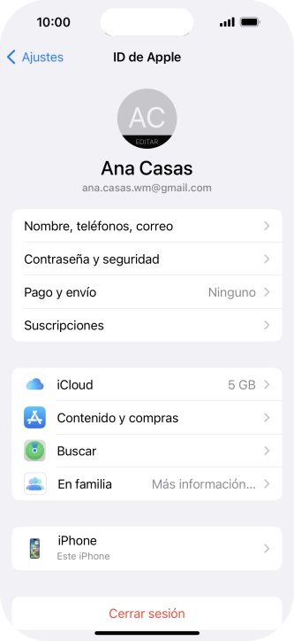 Desliza el dedo hacia arriba desde la parte inferior de la pantalla para terminar y volver a la pantalla de inicio.