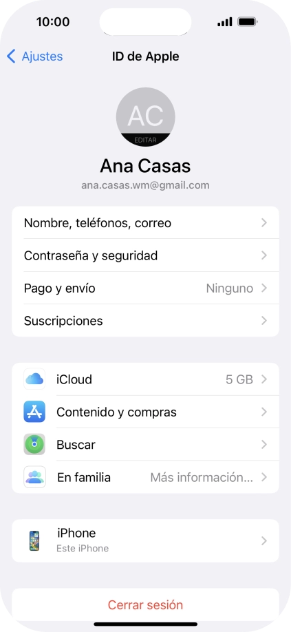 Desliza el dedo hacia arriba desde la parte inferior de la pantalla para terminar y volver a la pantalla de inicio.