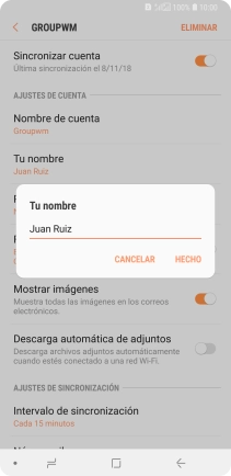 Introduce el nombre deseado y pulsa HECHO.