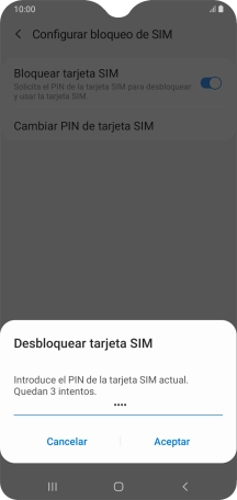 Introduce tu código PIN y pulsa Aceptar.