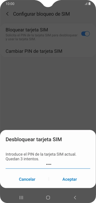 Introduce tu código PIN y pulsa Aceptar.