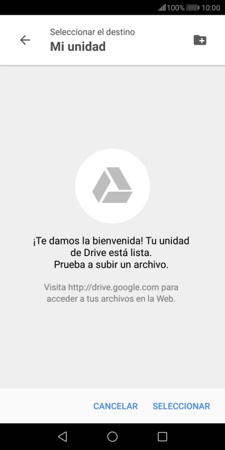 Si deseas crear una nueva carpeta, pulsa el icono de nueva carpeta y sigue las indicaciones de la pantalla para crearla.