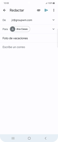 Pulsa en el campo de escritura  y escribe el texto del correo electrónico.