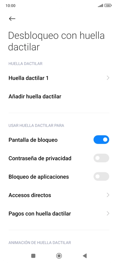 Pulsa  el indicador junto a los ajustes deseados para activarlos o desactivarlos.