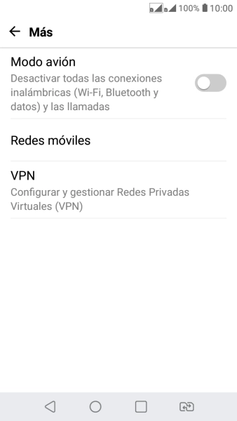 Pulsa Redes móviles.