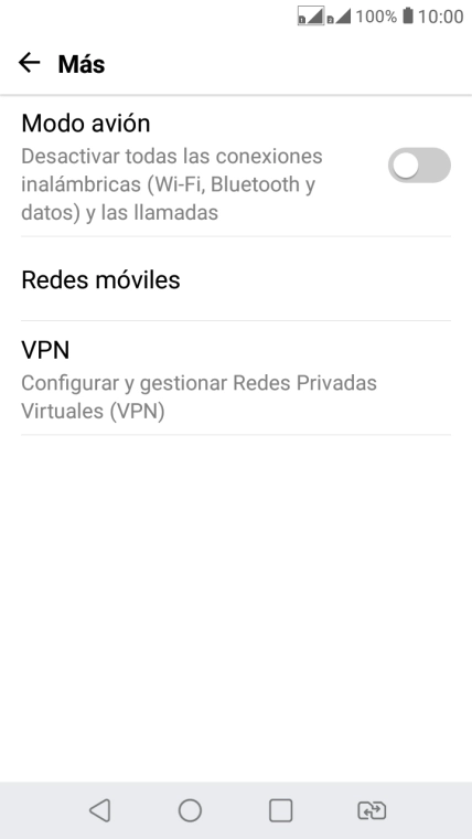 Pulsa Redes móviles.
