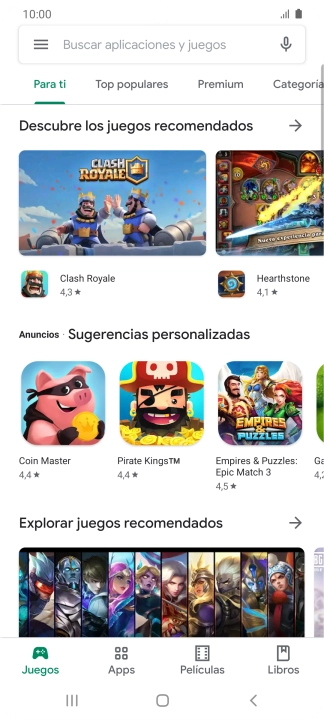 Desliza el dedo hacia la derecha desde la parte izquierda de la pantalla.
