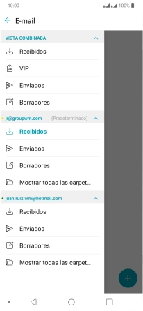 Pulsa Recibidos bajo la cuenta de correo electrónico deseada.