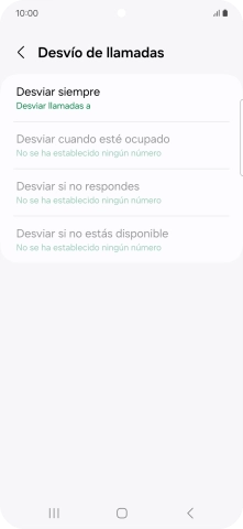 Pulsa el tipo de desvío deseado.