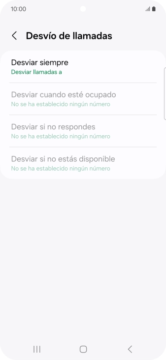 Pulsa el tipo de desvío deseado.