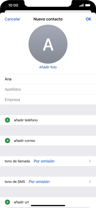 Pulsa Apellidos e introduce el apellido.