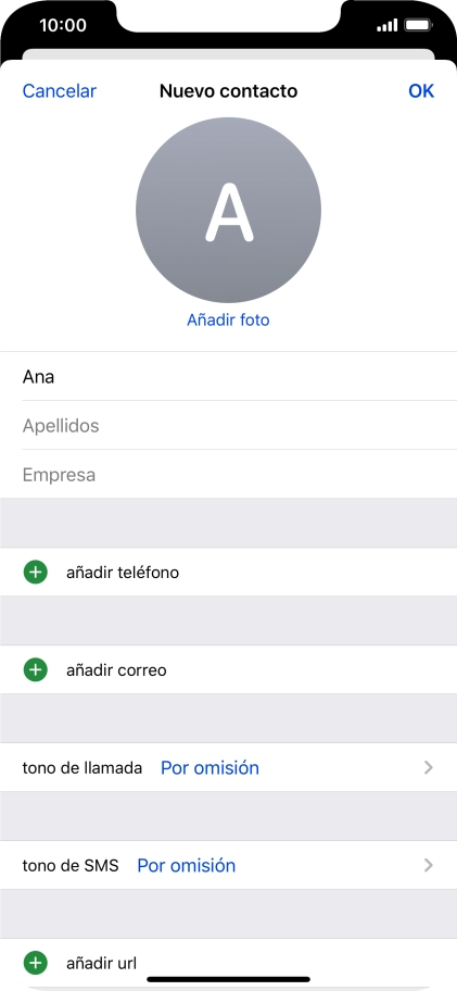 Pulsa Apellidos e introduce el apellido.