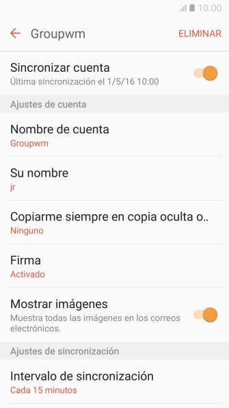Pulsa Su nombre e introduce tu nombre.