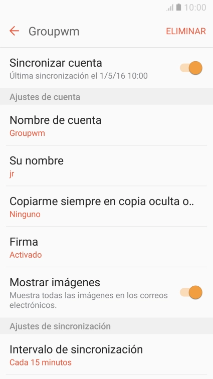 Pulsa Su nombre e introduce tu nombre.
