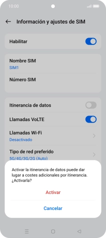 Si activas la función, pulsa Activar.