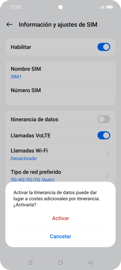 Si activas la función, pulsa Activar.