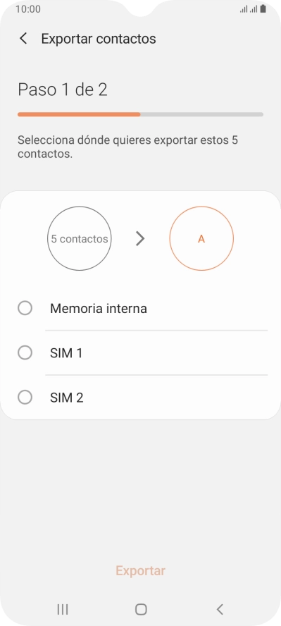 Pulsa la tarjeta SIM deseada.