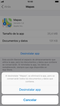 Pulsa Desinstalar app.