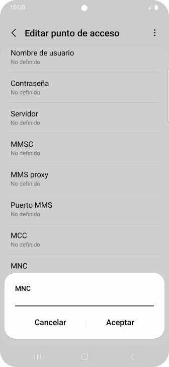 Introduce 01 y pulsa Aceptar.