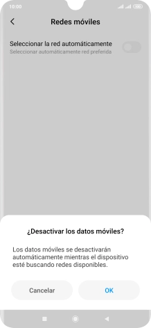 Pulsa OK y espera mientras el teléfono está buscando redes.