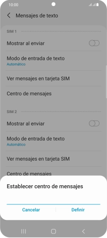 Introduce +34607003110 y pulsa Definir.