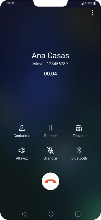 Pulsa el icono de finalizar llamada.