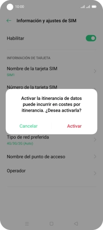 Si activas la función, pulsa Activar.