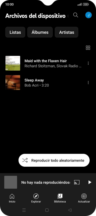 Pulsa el archivo de música deseado.