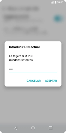 Introduce tu código PIN y pulsa ACEPTAR.