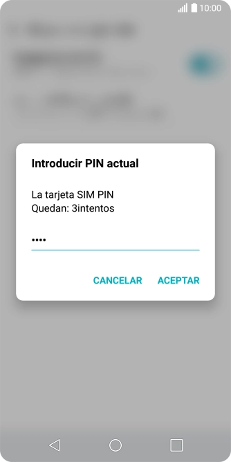 Introduce tu código PIN y pulsa ACEPTAR.