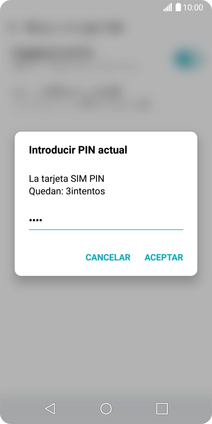 Introduce tu código PIN y pulsa ACEPTAR.