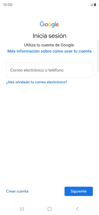 Si no tienes una cuenta de Google, pulsa Crear cuenta y sigue las indicaciones de la pantalla para ver cómo crear una cuenta nueva.