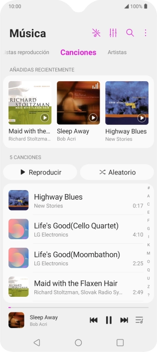 Pulsa el título de la canción en la parte inferior de la pantalla.