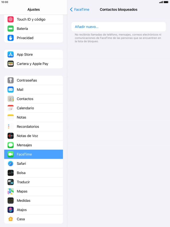 Pulsa Añadir nuevo... y sigue las indicaciones de la pantalla para bloquear un contacto.