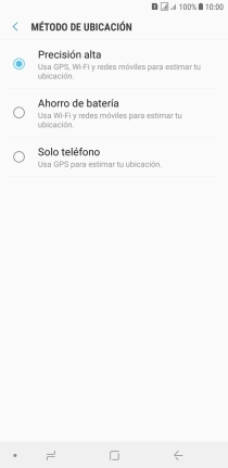 Si seleccionas Precisión alta, el teléfono podrá encontrar tu posición exacta con ayuda de los satélites GPS, la red móvil y una red wifi cercana. El GPS por satélite requiere vista libre al cielo.