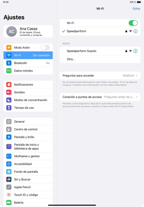 Desliza el dedo hacia arriba desde la parte inferior de la pantalla para terminar y volver a la pantalla de inicio.