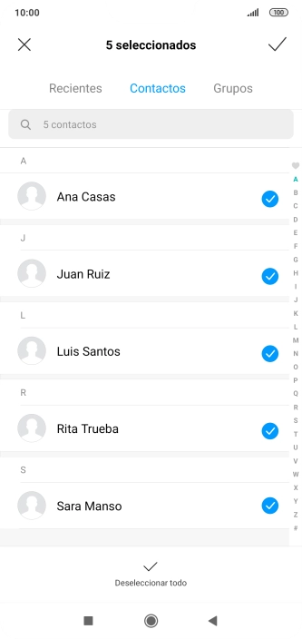 Pulsa el icono de aceptar.